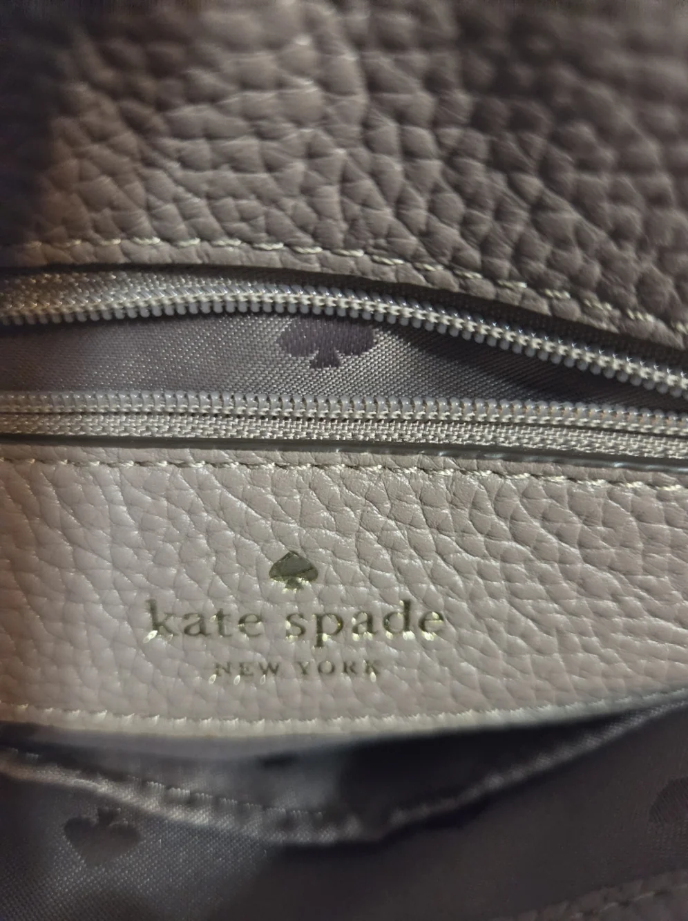 kate spade Pebbled Leather Two Tone Taupe Crossbody Strap And  Accent Strap.